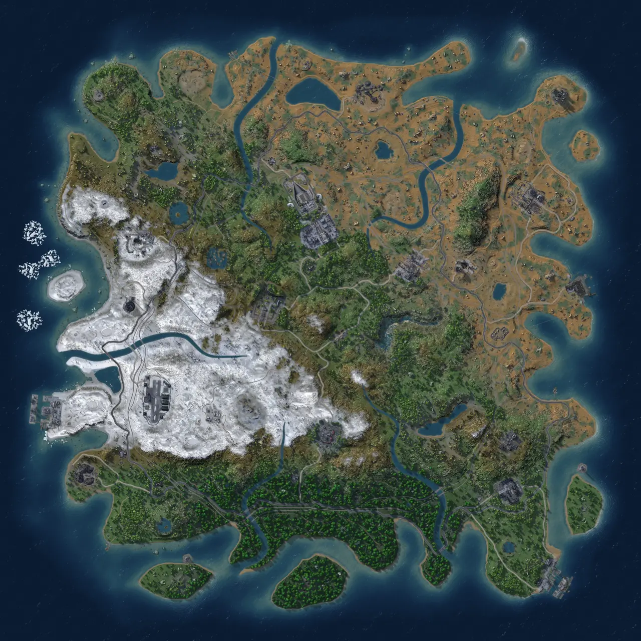 Rust Map: Procedural Map, Size: 4500, Seed: 824135969, 19 Monuments