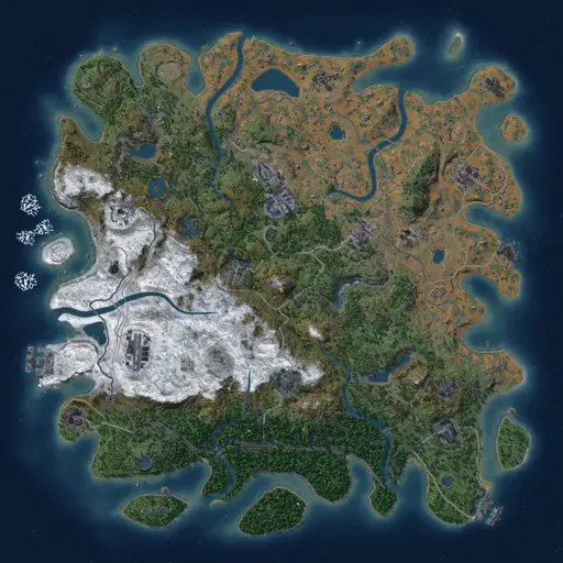 Thumbnail Rust Map: Procedural Map, Size: 4500, Seed: 824135969, 19 Monuments
