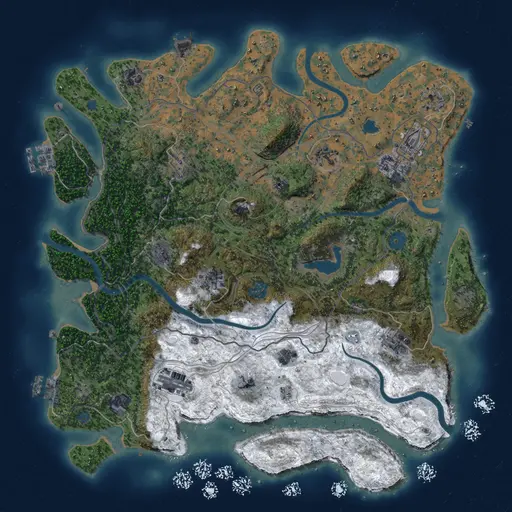 Thumbnail Rust Map: Procedural Map, Size: 4250, Seed: 674456465, 19 Monuments