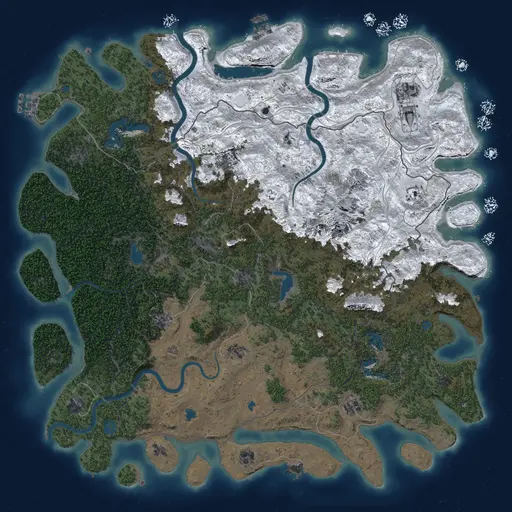 Thumbnail Rust Map: Procedural Map, Size: 5471, Seed: 586637510, 19 Monuments