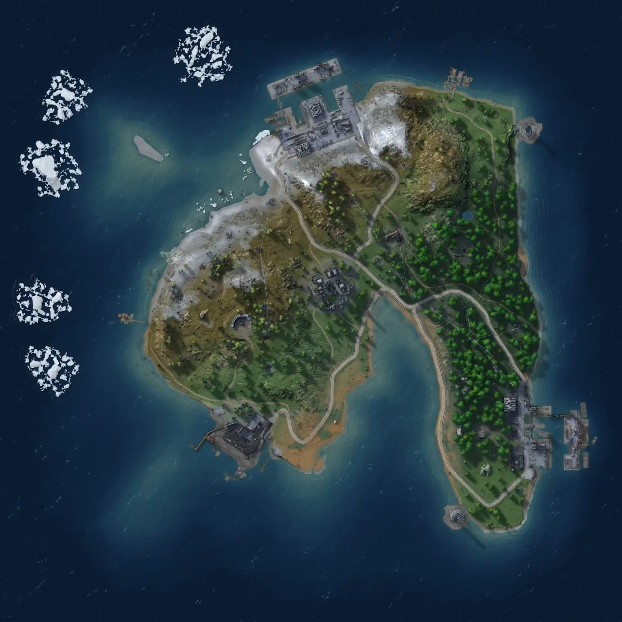 Rust Map: Procedural Map, Size: 1700, Seed: 1439472743, 6 Monuments