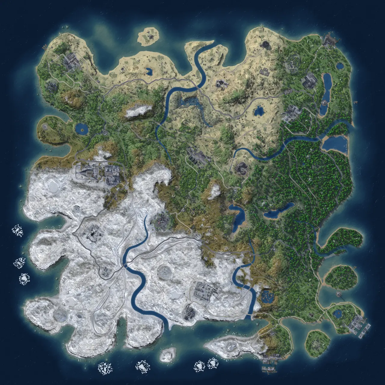 Rust Map: Procedural Map, Size: 4600, Seed: 548428453, 18 Monuments