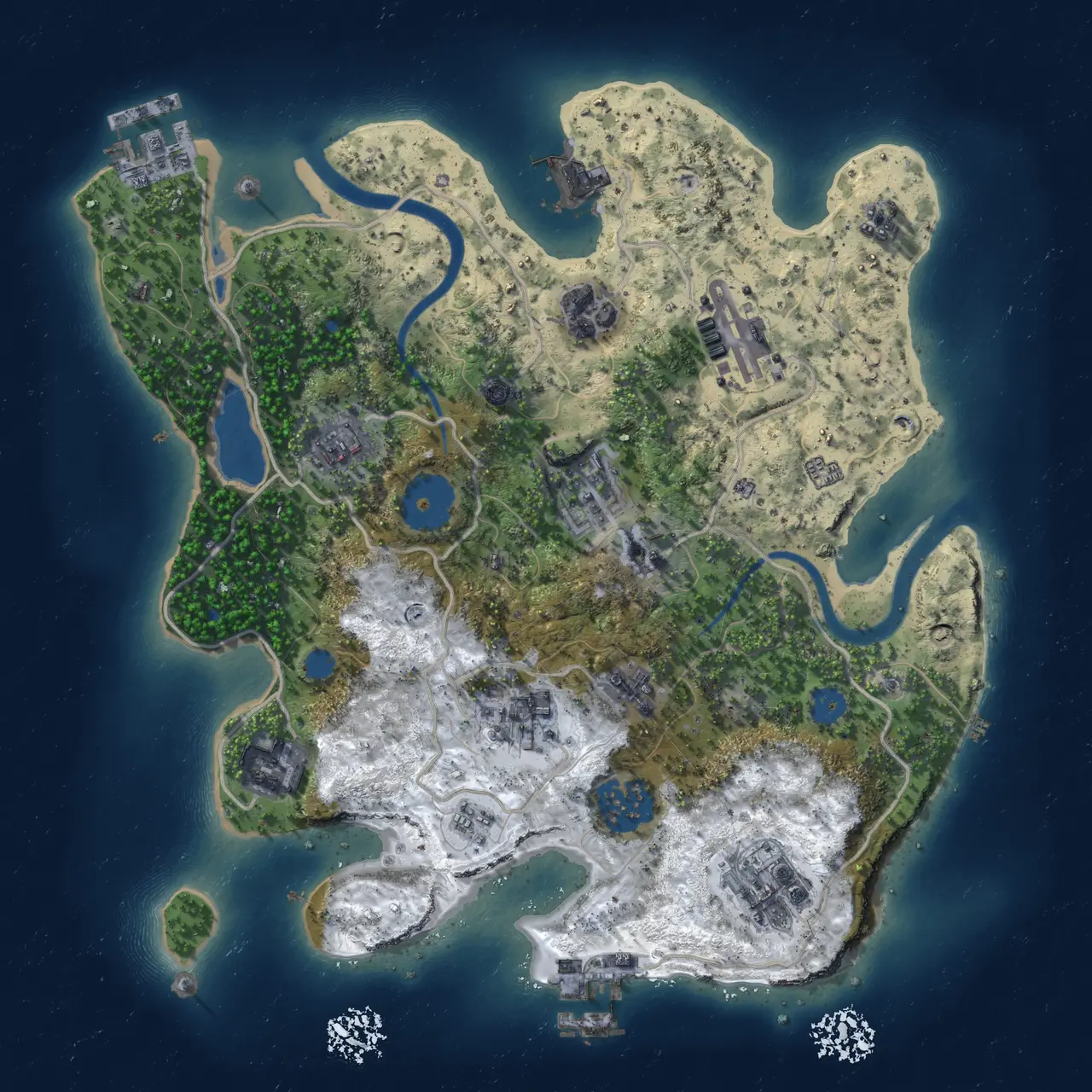 Rust Map: Procedural Map, Size: 3000, Seed: 76767688, 16 Monuments