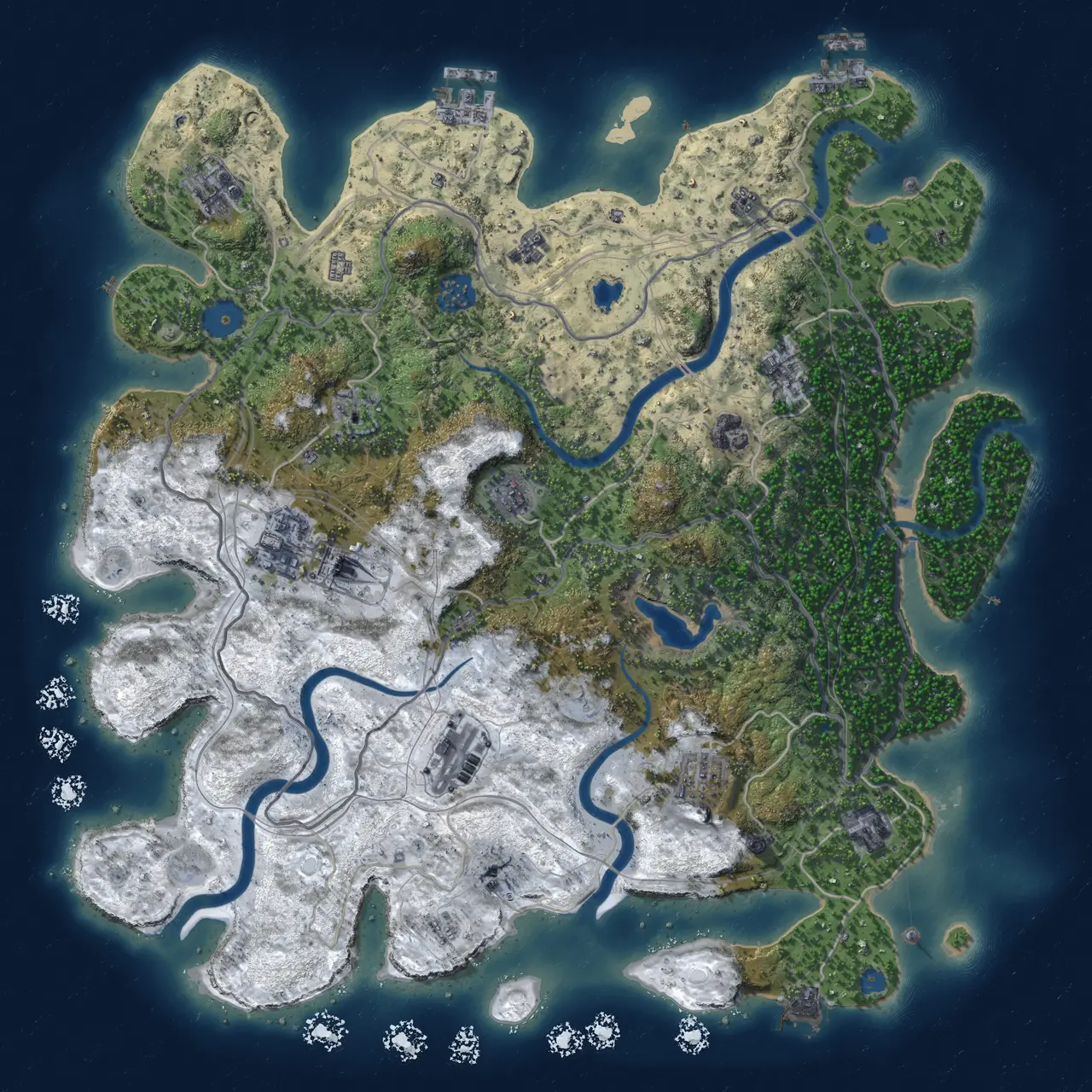 Rust Map: Procedural Map, Size: 4250, Seed: 548428453, 18 Monuments