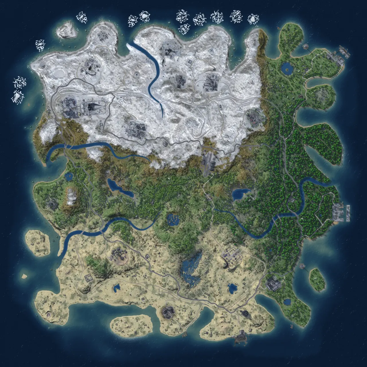 Rust Map: Procedural Map, Size: 4500, Seed: 202033363, 19 Monuments