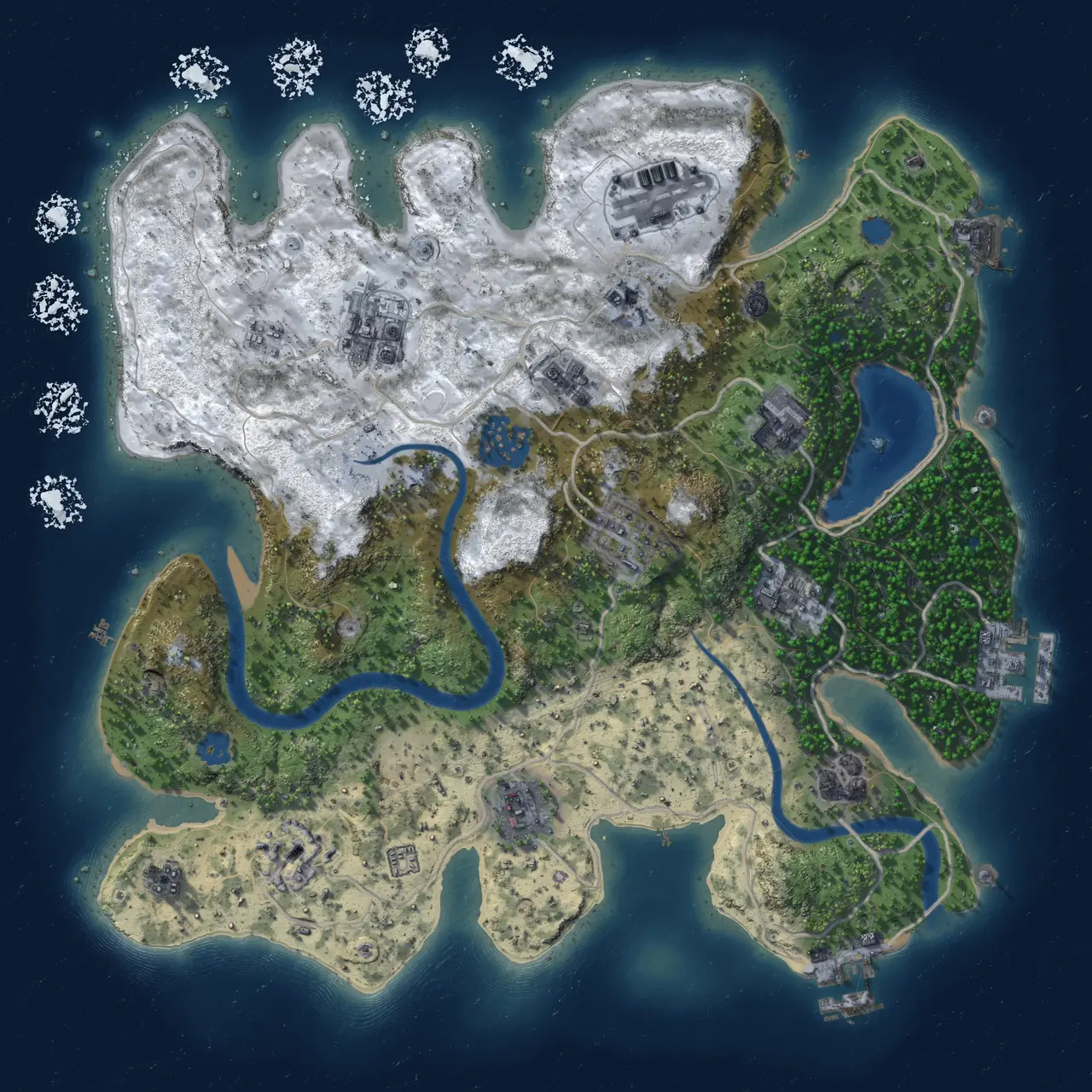 Rust Map: Procedural Map, Size: 3200, Seed: 1474713301, 17 Monuments