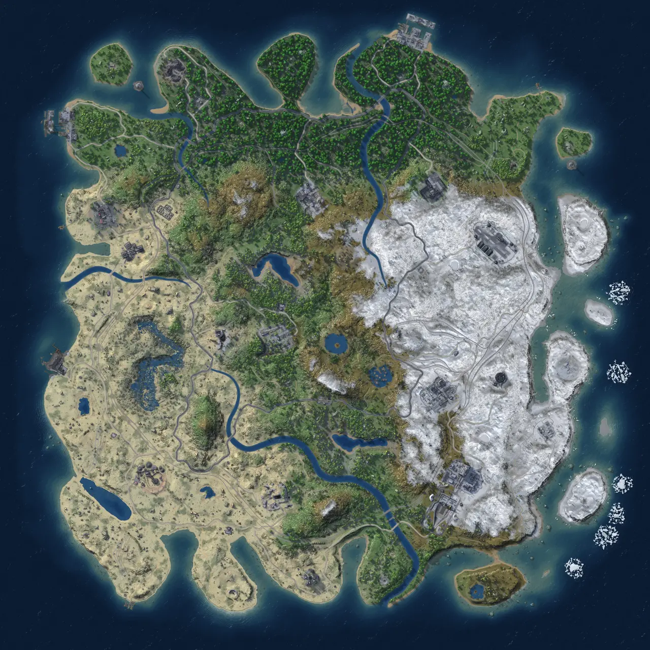 Rust Map: Procedural Map, Size: 4500, Seed: 1439356739, 19 Monuments