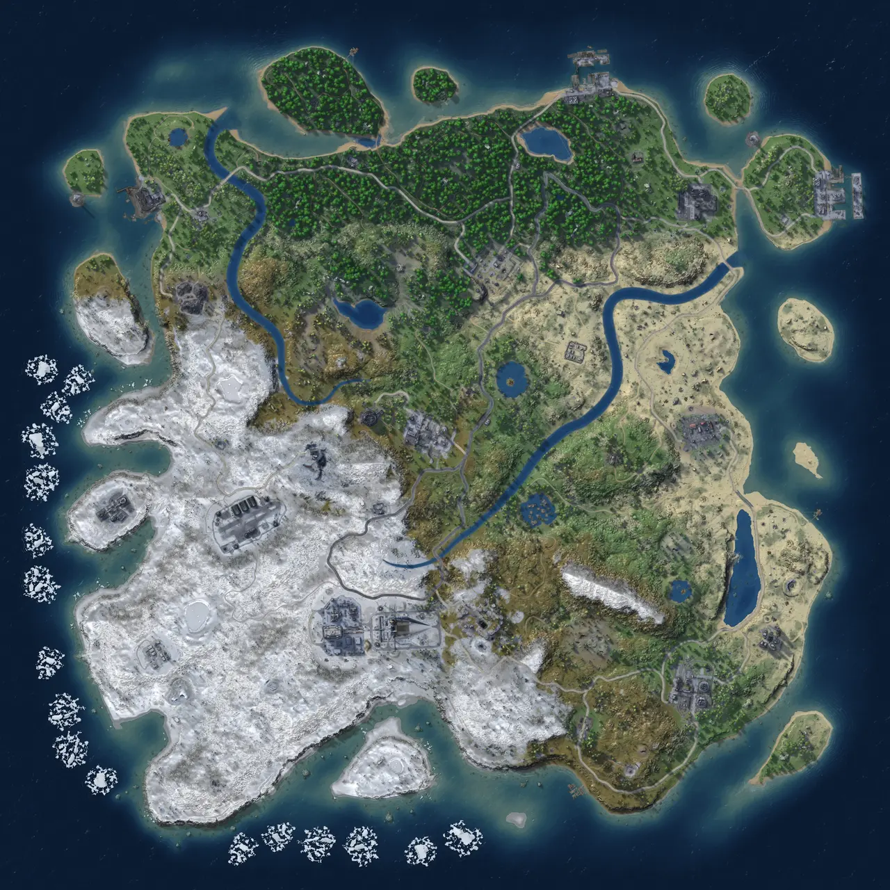 Rust Map: Procedural Map, Size: 4000, Seed: 1471349059, 18 Monuments