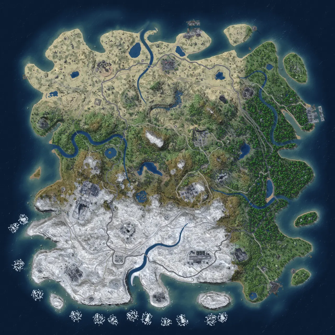 Rust Map: Procedural Map, Size: 4500, Seed: 301, 19 Monuments