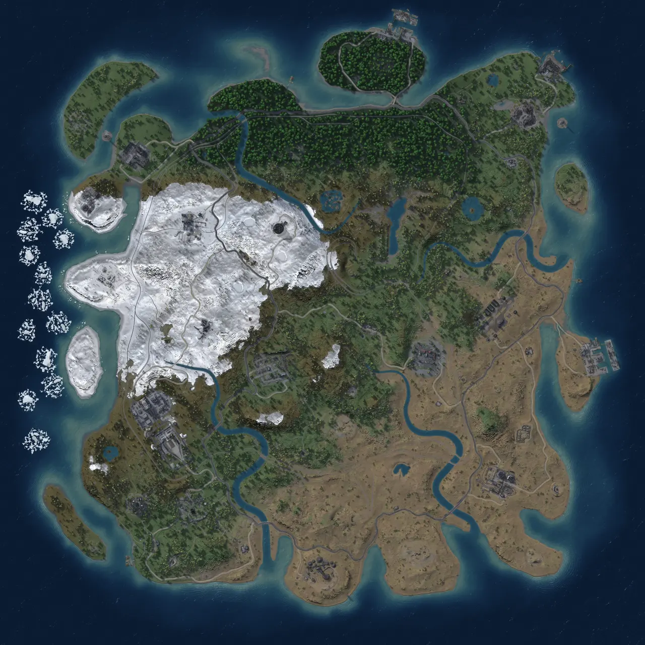 Rust Map: Procedural Map, Size: 4250, Seed: 22102026, 19 Monuments