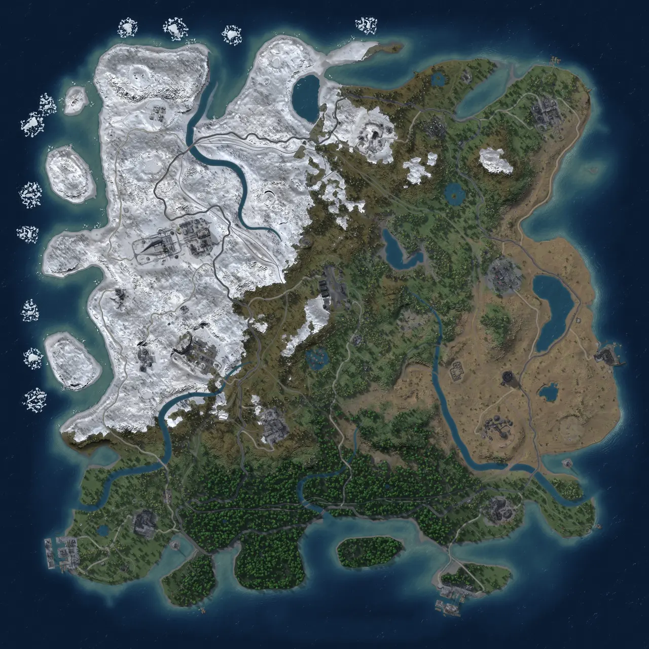 Rust Map: Procedural Map, Size: 4370, Seed: 76456756, 19 Monuments