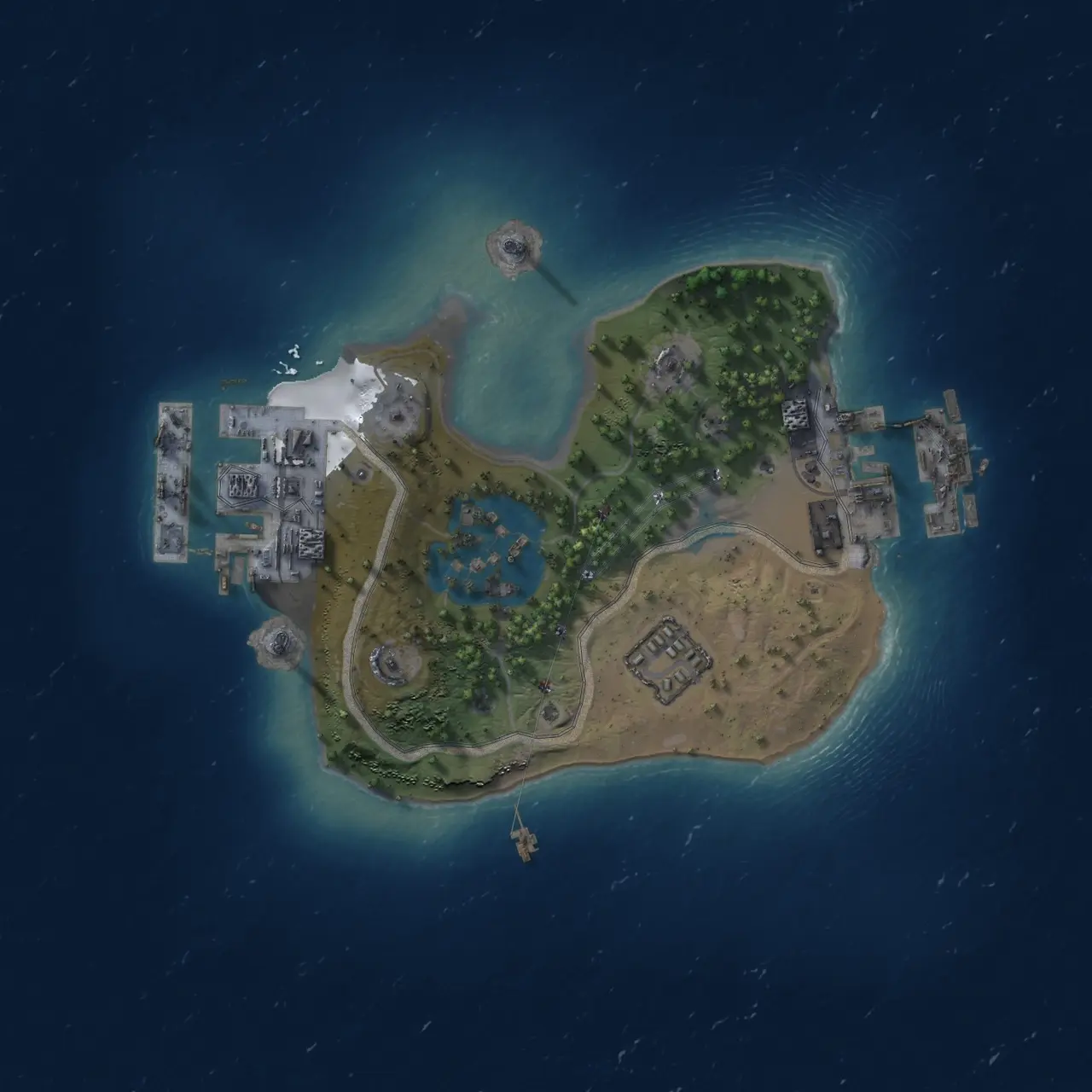 Rust Map: Procedural Map, Size: 1400, Seed: 1063680246, 6 Monuments