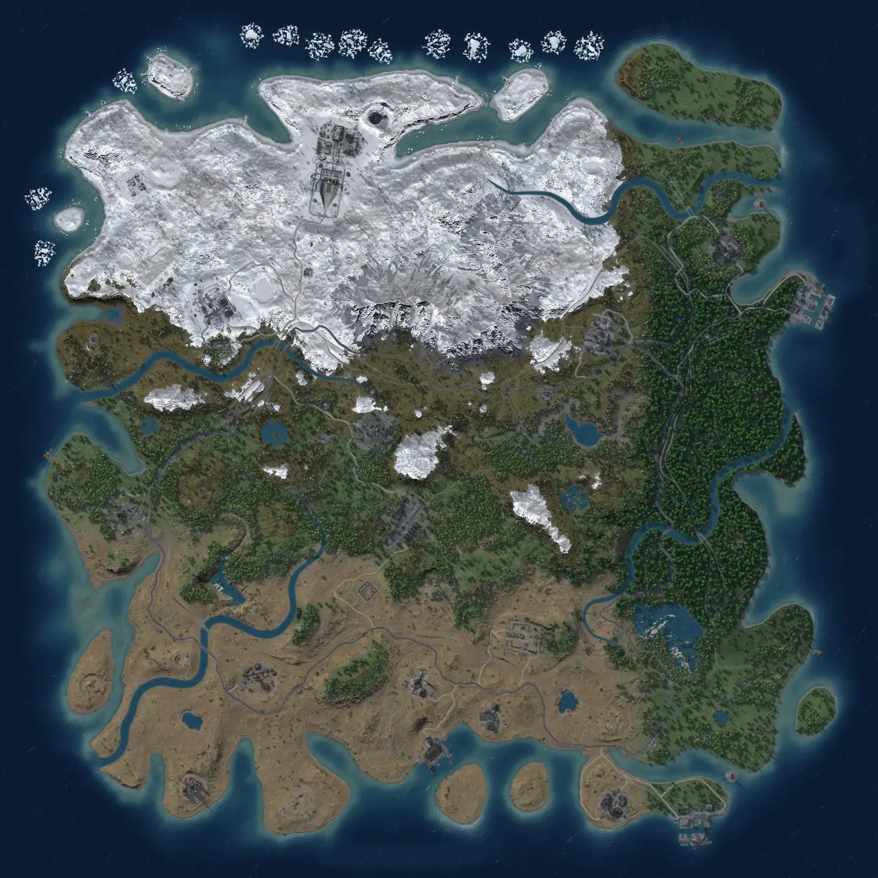 Rust Map: Procedural Map, Size: 5000, Seed: 1103931736, 19 Monuments